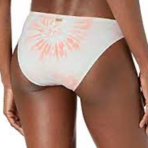 Roxy Juniors Nautilus Peach Tie Dye Hipster Bikini Bottoms - L - Picture 2 of 10